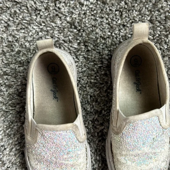 Cat & Jack toddler girl sparkle slip on tennis shoes size 9 - Picture 2 of 7